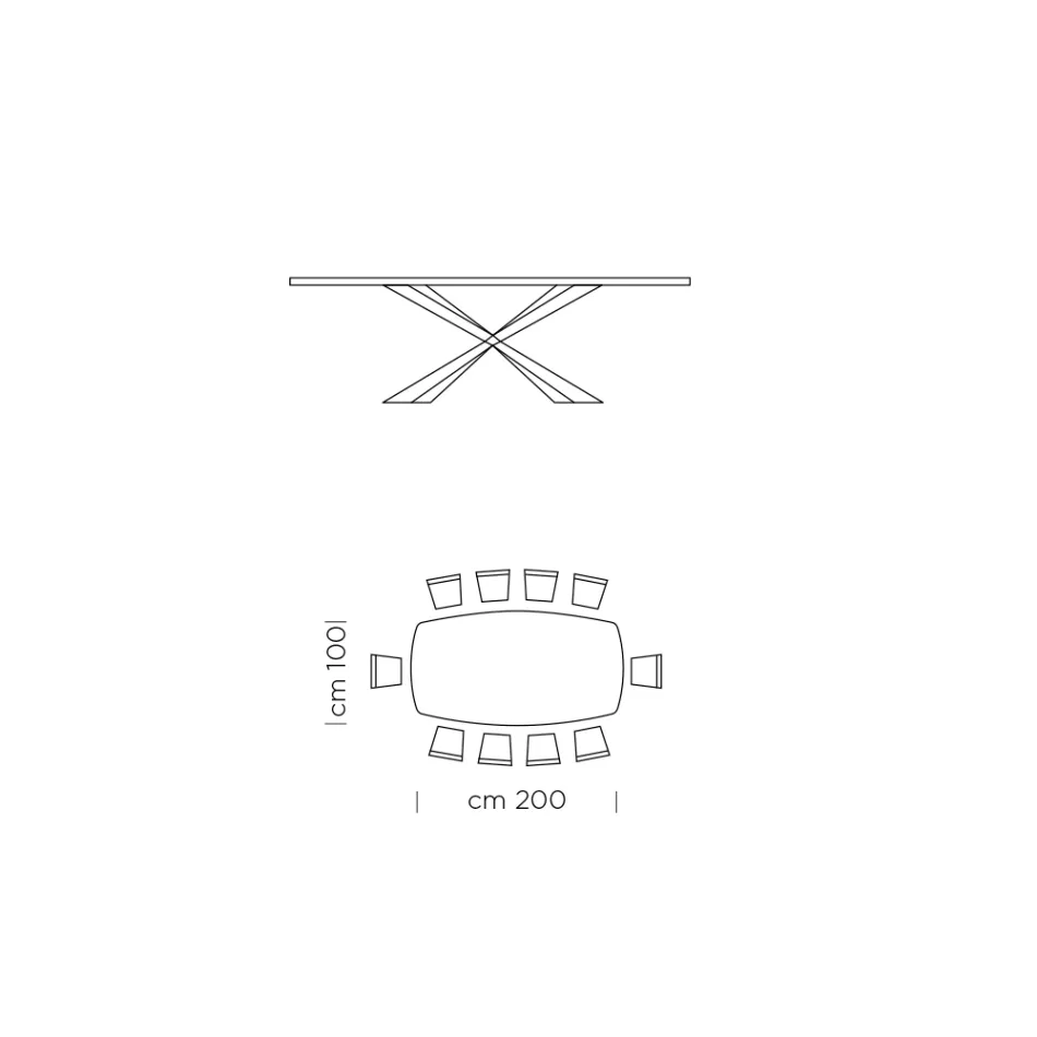 Tøndeformet spisebord i træeffektlaminat Made in Italy - Cave Viadurini