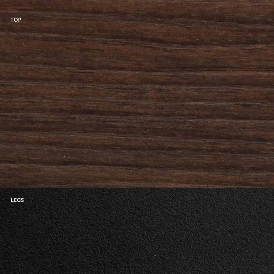 Tøndeformet spisebord i træeffektlaminat Made in Italy - Cave Viadurini