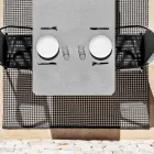 Udtrækkeligt udendørs spisebord 318 cm i aluminium og stentøj - Filomena Viadurini