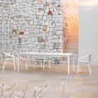 Udtrækkeligt udendørs spisebord 318 cm i aluminium og stentøj - Filomena Viadurini