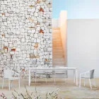 Udtrækkeligt udendørs spisebord 318 cm i aluminium og stentøj - Filomena Viadurini