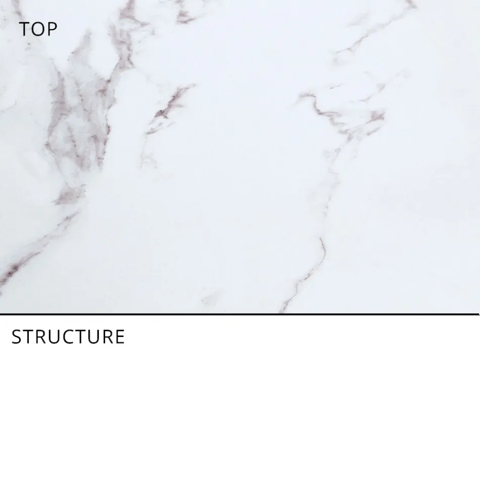 Udtrækkeligt udendørs spisebord 318 cm i aluminium og stentøj - Filomena Viadurini