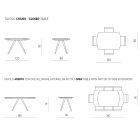 Spisebord, der kan udvides til 180 cm i Grès med metalunderstell - Beatriz Viadurini