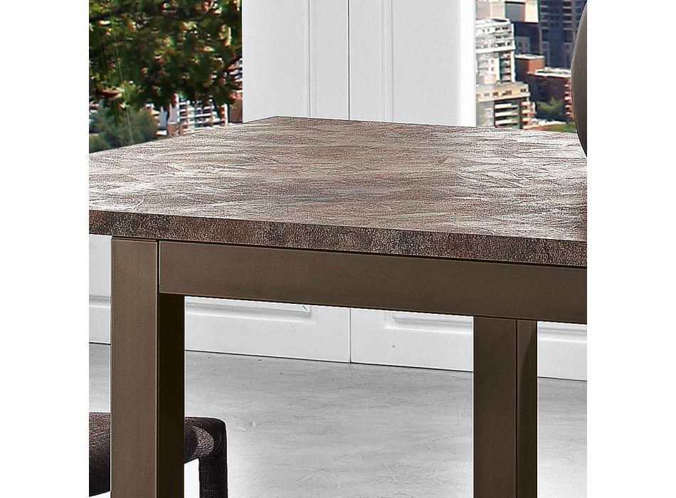 Udtrækbart spisebord til 180 cm i metal og melamin Made in Italy - Beatrise Viadurini