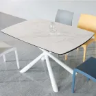 Udtrækkeligt spisebord (200/230 cm) i glaskeramik og metal - Naisha Viadurini