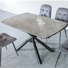 Udtrækkeligt spisebord (200/230 cm) i glaskeramik og metal - Naisha Viadurini