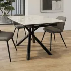 Udtrækkeligt spisebord (200/230 cm) i glaskeramik og metal - Naisha Viadurini