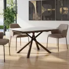 Udtrækkeligt spisebord (200/230 cm) i glaskeramik og metal - Naisha Viadurini