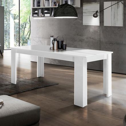 Spisebord, der kan forlænges til 210 cm Design i bæredygtigt træ - Perro Viadurini