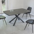 Udtrækbart spisebord til 230 cm i glaskeramik og metal - Kinari Viadurini