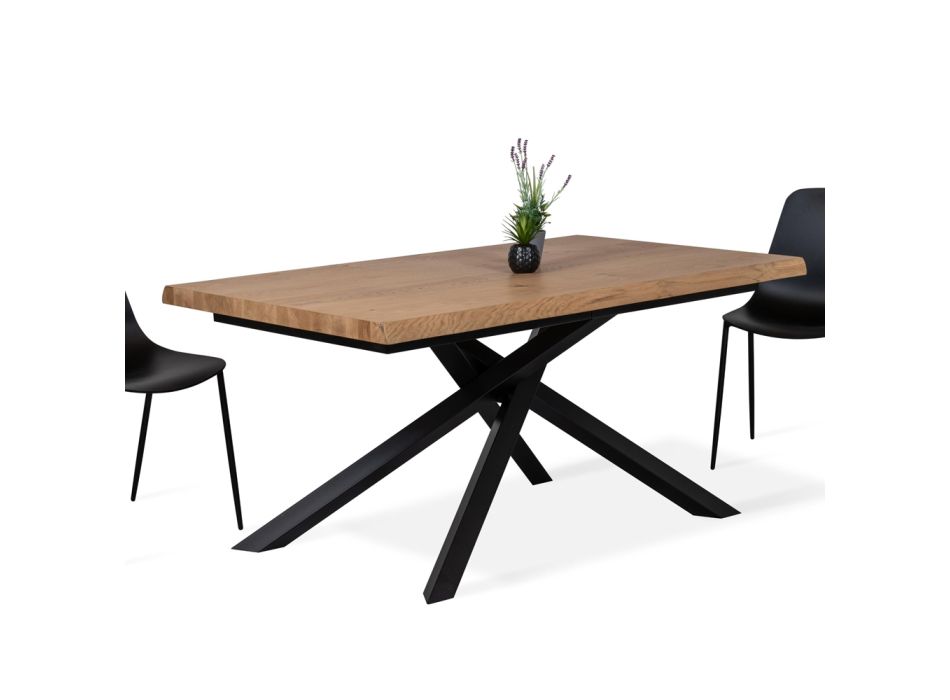 Udtrækbart spisebord til 240 cm i egetræ Made in Italy - Persico Viadurini