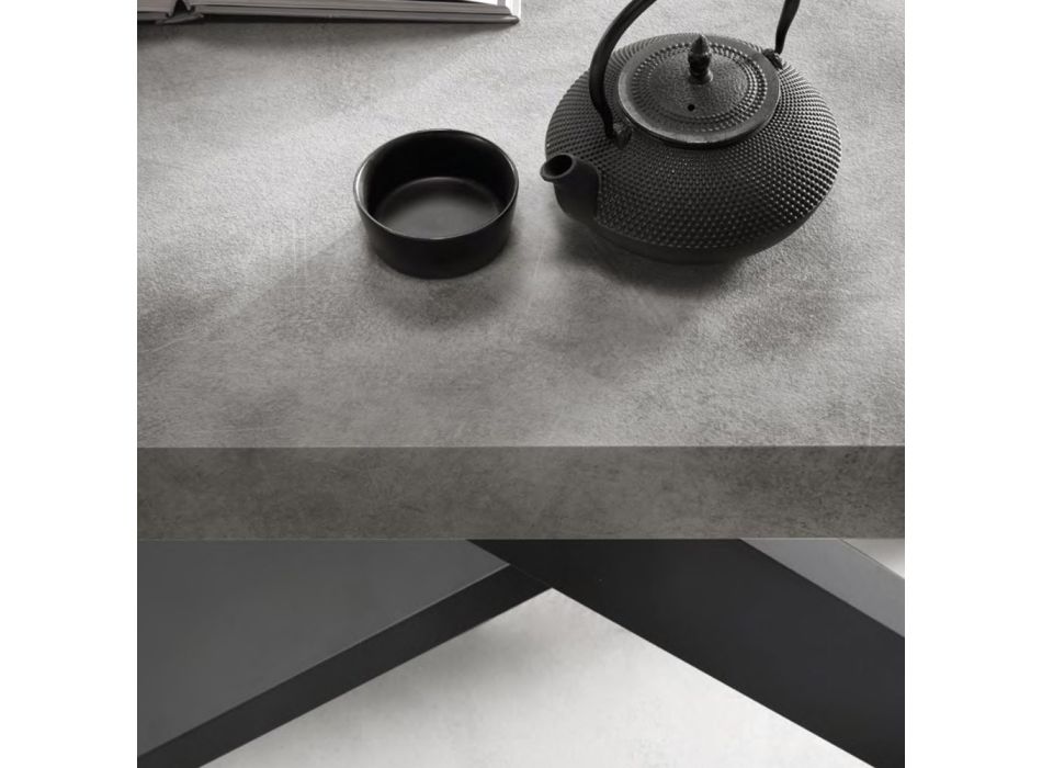Spisebord, der kan forlænges til 260 cm Cementeffekt Fremstillet i Italien - Odelmo Viadurini