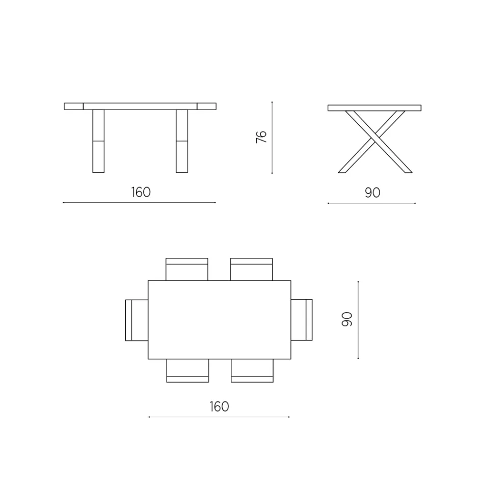 Spisebord kan udvides til 260 cm Moderne betoneffekt - Lenova Viadurini