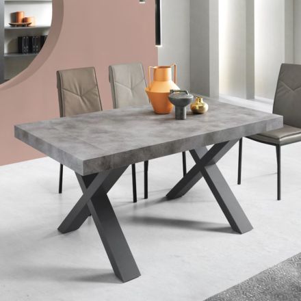 Spisebord kan udvides til 260 cm Moderne betoneffekt - Lenova Viadurini