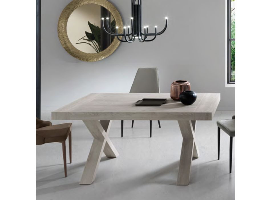 Spisebord, der kan forlænges til 260 cm Træeffekt Lavet i Italien - Lenova Viadurini
