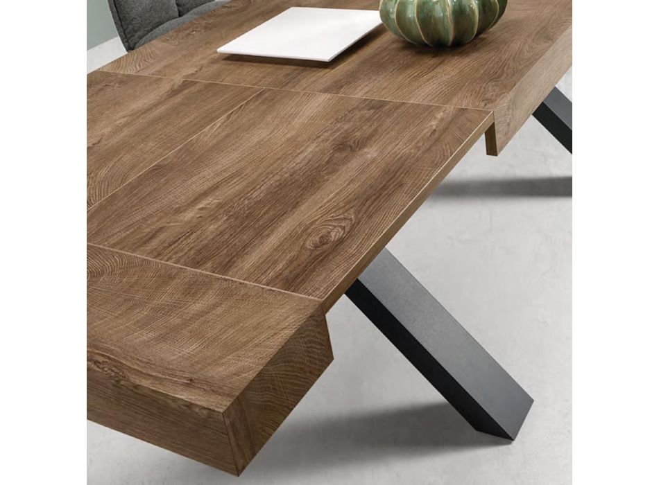 Spisebord, der kan forlænges til 260 cm Træeffekt Lavet i Italien - Lenova Viadurini