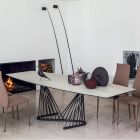 Spisebord Kan udvides til 290 cm i metal og keramikplade - Ricolo Viadurini