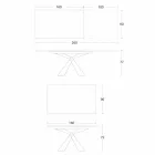 Udtrækkeligt spisebord til 298 cm i metal- og keramikplade - Anaconda Viadurini