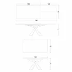 Udtrækkeligt spisebord til 298 cm i metal- og keramikplade - Anaconda Viadurini