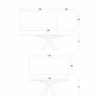 Udtrækkeligt spisebord til 298 cm i metal- og keramikplade - Anaconda Viadurini