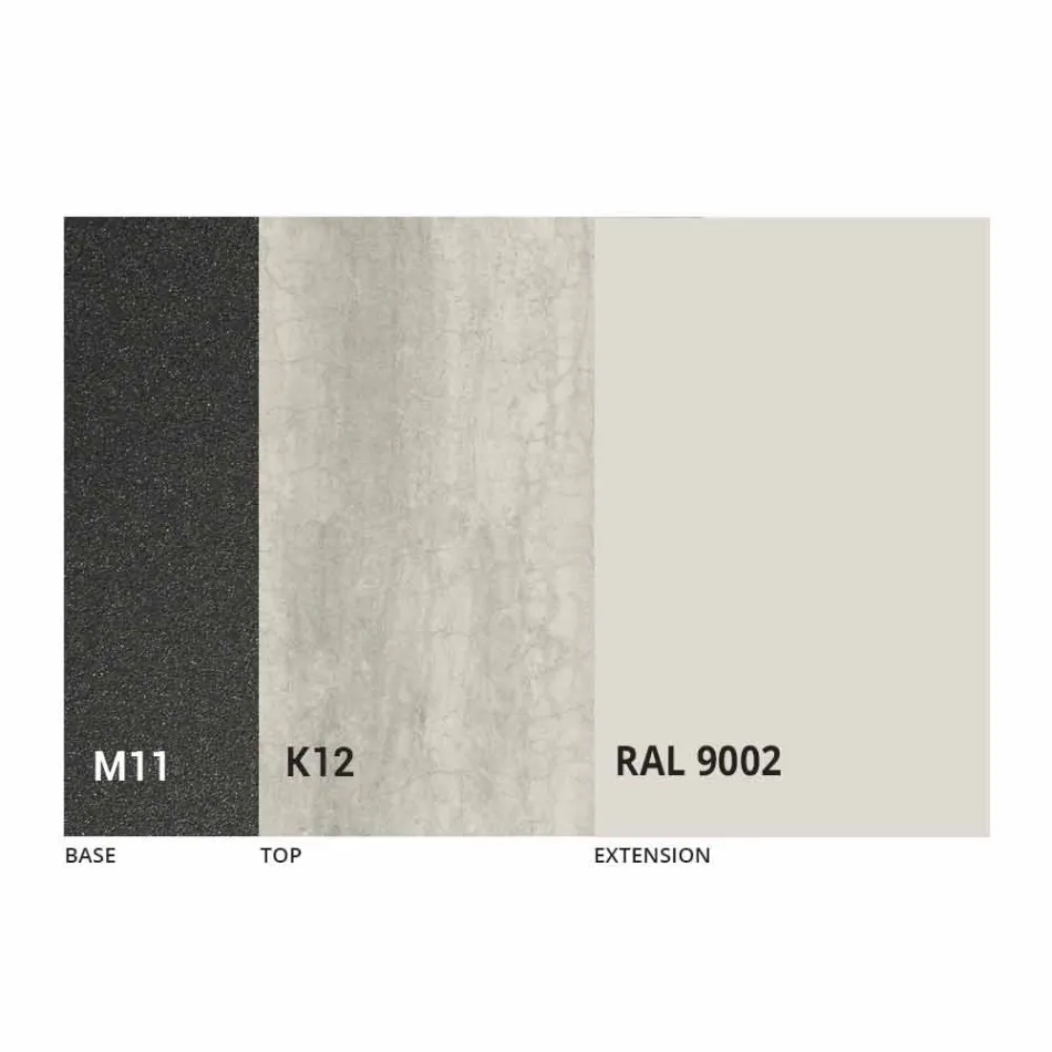 Udtrækkeligt spisebord til 298 cm i metal- og keramikplade - Anaconda Viadurini