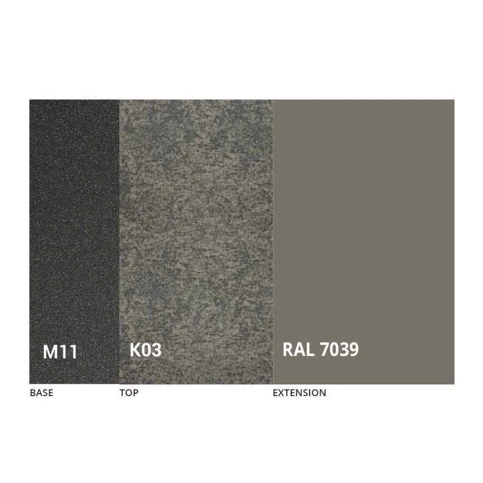 Udtrækkeligt spisebord til 298 cm i metal- og keramikplade - Anaconda Viadurini