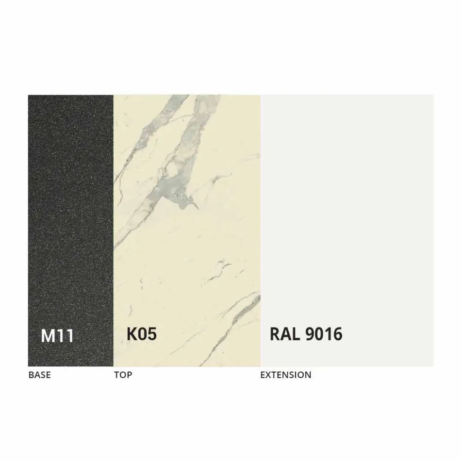 Udtrækkeligt spisebord til 298 cm i metal- og keramikplade - Anaconda Viadurini