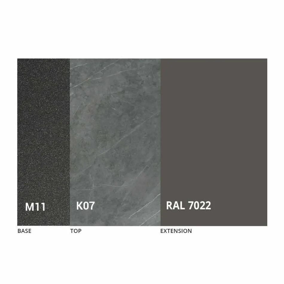 Udtrækkeligt spisebord til 298 cm i metal- og keramikplade - Anaconda Viadurini