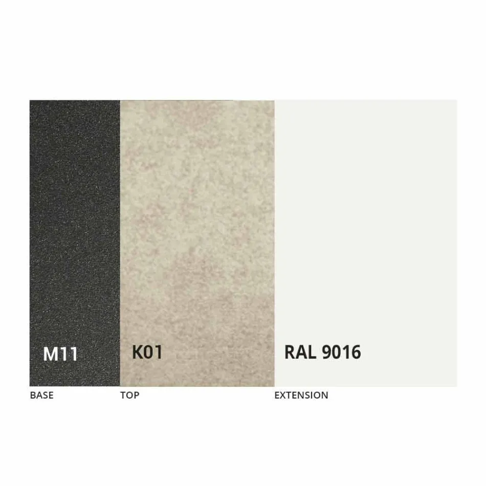 Udtrækkeligt spisebord til 298 cm i metal- og keramikplade - Anaconda Viadurini