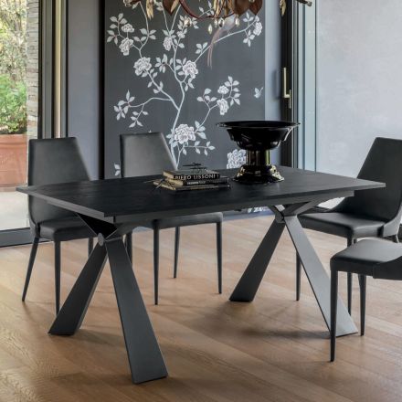 Udtrækbart spisebord til 298 cm i melamin Made in Italy - Fedemo Viadurini