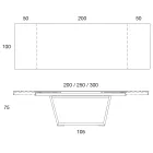 Udtrækkeligt spisebord til 3 m i keramik og træben - Cesteo Viadurini