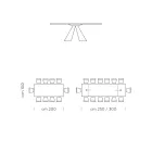 Udtrækbart spisebord til 300 cm i HPL-laminat fremstillet i Italien - dalmatisk Viadurini