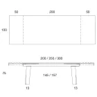 Spisebord Kan forlænges til 300 cm i træ- og glasplade - Bedrio Viadurini