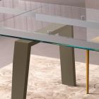 Spisebord Kan forlænges til 300 cm i træ- og glasplade - Bedrio Viadurini