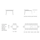 Udtrækbart spisebord til 310 cm i laminat Made in Italy - Halvfjerdserne Viadurini