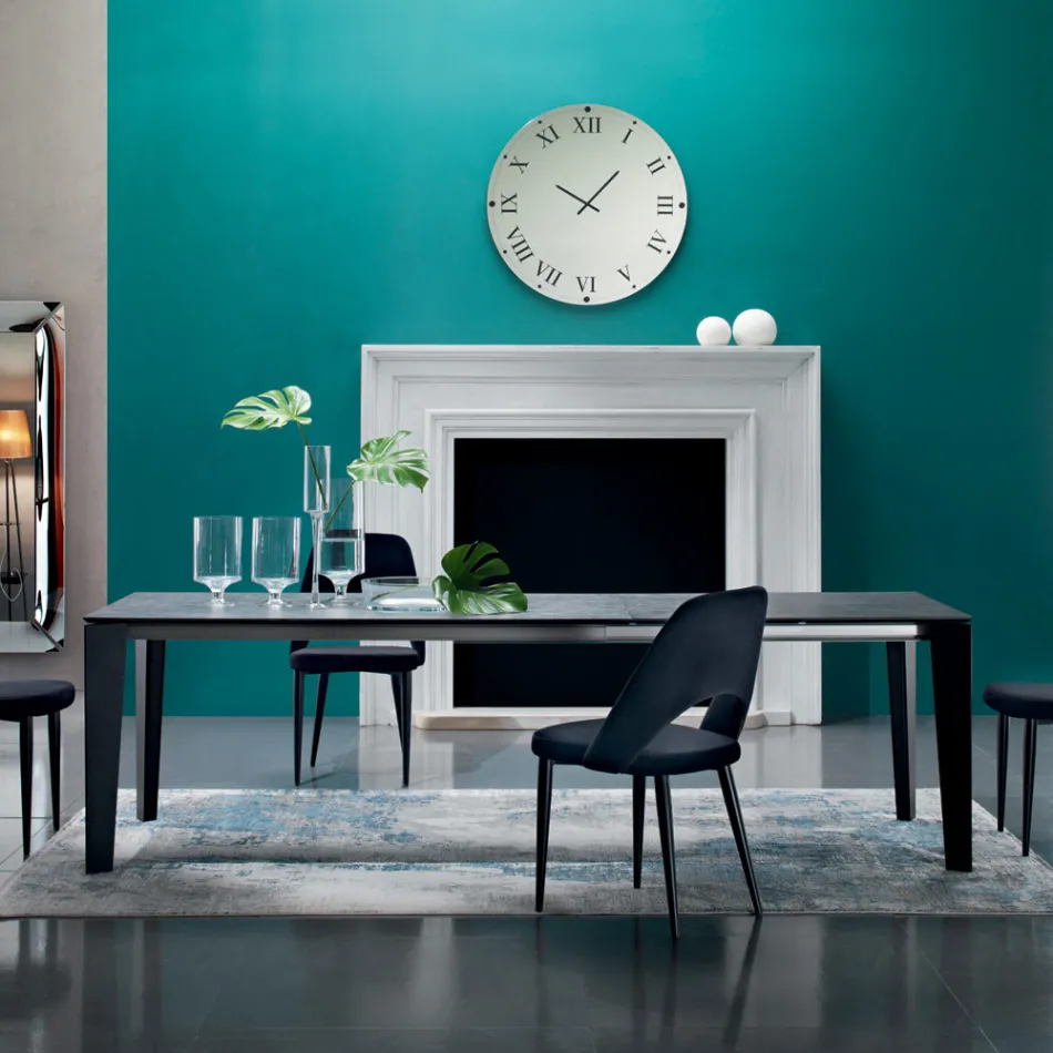 Udtrækbart spisebord til 325 cm i laminat Made in Italy - Halvfjerdserne Viadurini