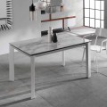 Udvideligt spisebord med marmor effekt keramisk top, Nosate