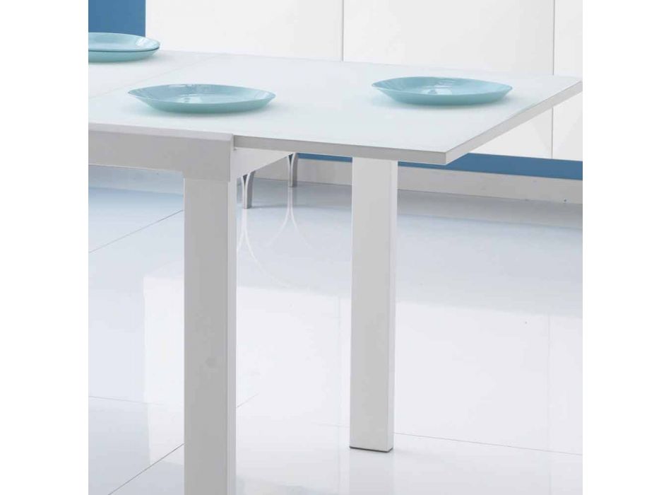 udvides spisebord med glasplade Teo Viadurini