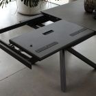 Udtrækkeligt spisebord med metalstruktur fremstillet i Italien - elastisk Viadurini