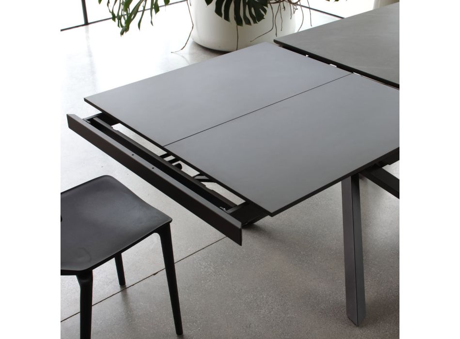 Udtrækkeligt spisebord med metalstruktur lavet i Italien - elastisk Viadurini