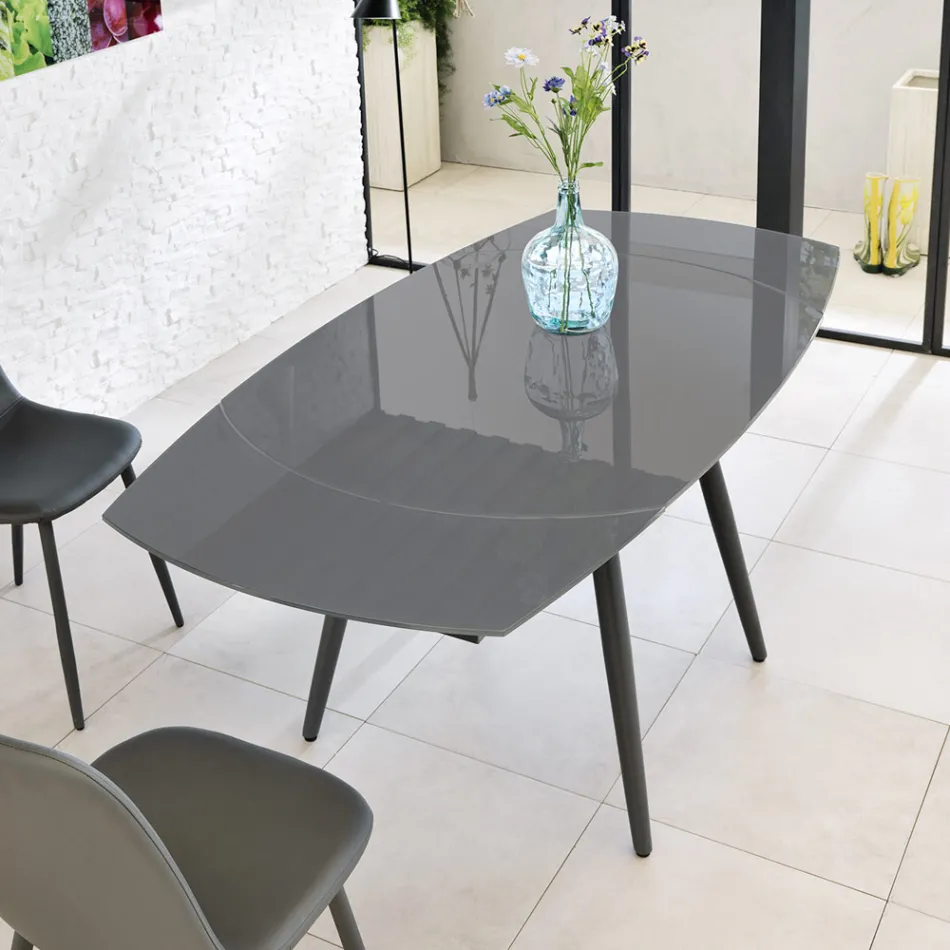 Spisebord med glasplade New Japan Viadurini