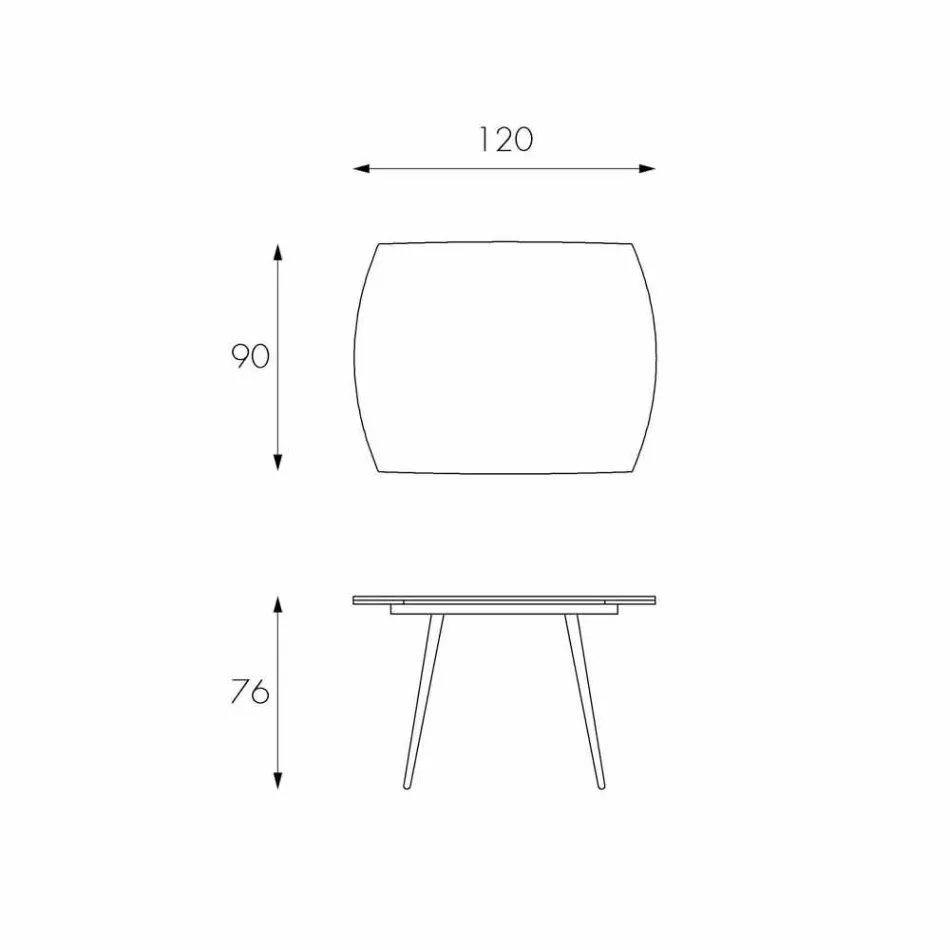 Udvideligt spisebord med Japan Ny glasplade Viadurini
