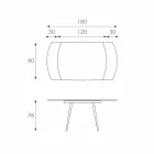 Udvideligt spisebord med Japan Ny glasplade Viadurini