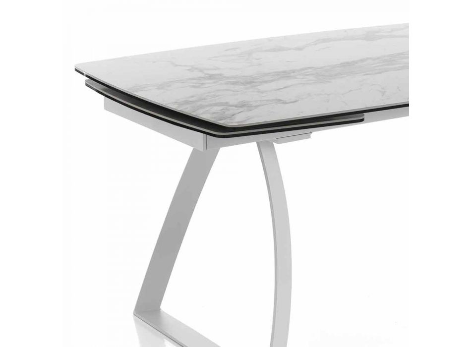Udvideligt design Keramisk glas spisebord, Willer Viadurini
