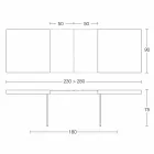 Udtrækkeligt spisebord Op til 280 cm i træ og glas fremstillet i Italien - Focus Viadurini