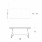 Udtrækkeligt spisebord Op til 160 cm i træ fremstillet i Italien - Eugenia Viadurini