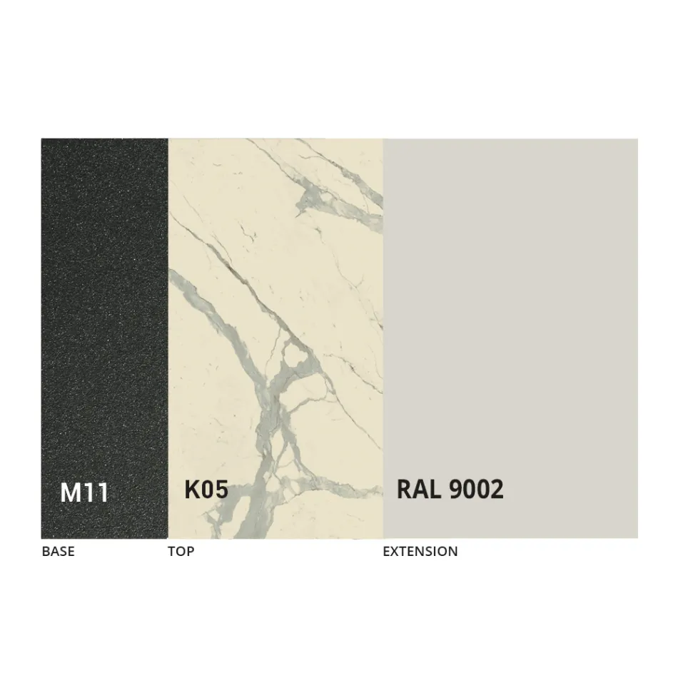 Udtrækkeligt spisebord Op til 170 cm i keramik fremstillet i Italien - Tremiti Viadurini