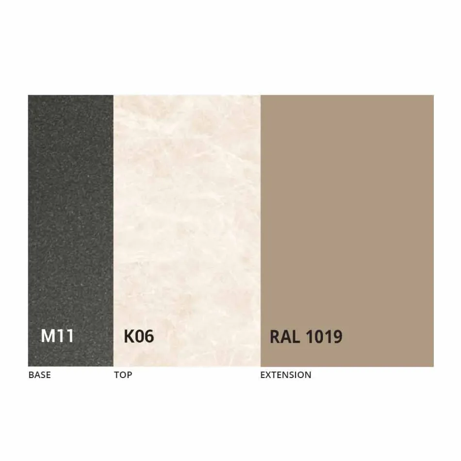 Udtrækkeligt spisebord Op til 170 cm i keramik fremstillet i Italien - Tremiti Viadurini