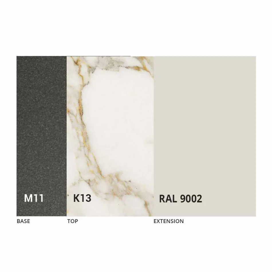 Udtrækkeligt spisebord Op til 170 cm i keramik fremstillet i Italien - Tremiti Viadurini