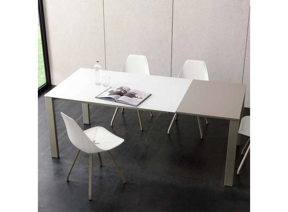 Udtrækkeligt spisebord Op til 204 cm i Made in Italy Crystal - Palladio Viadurini